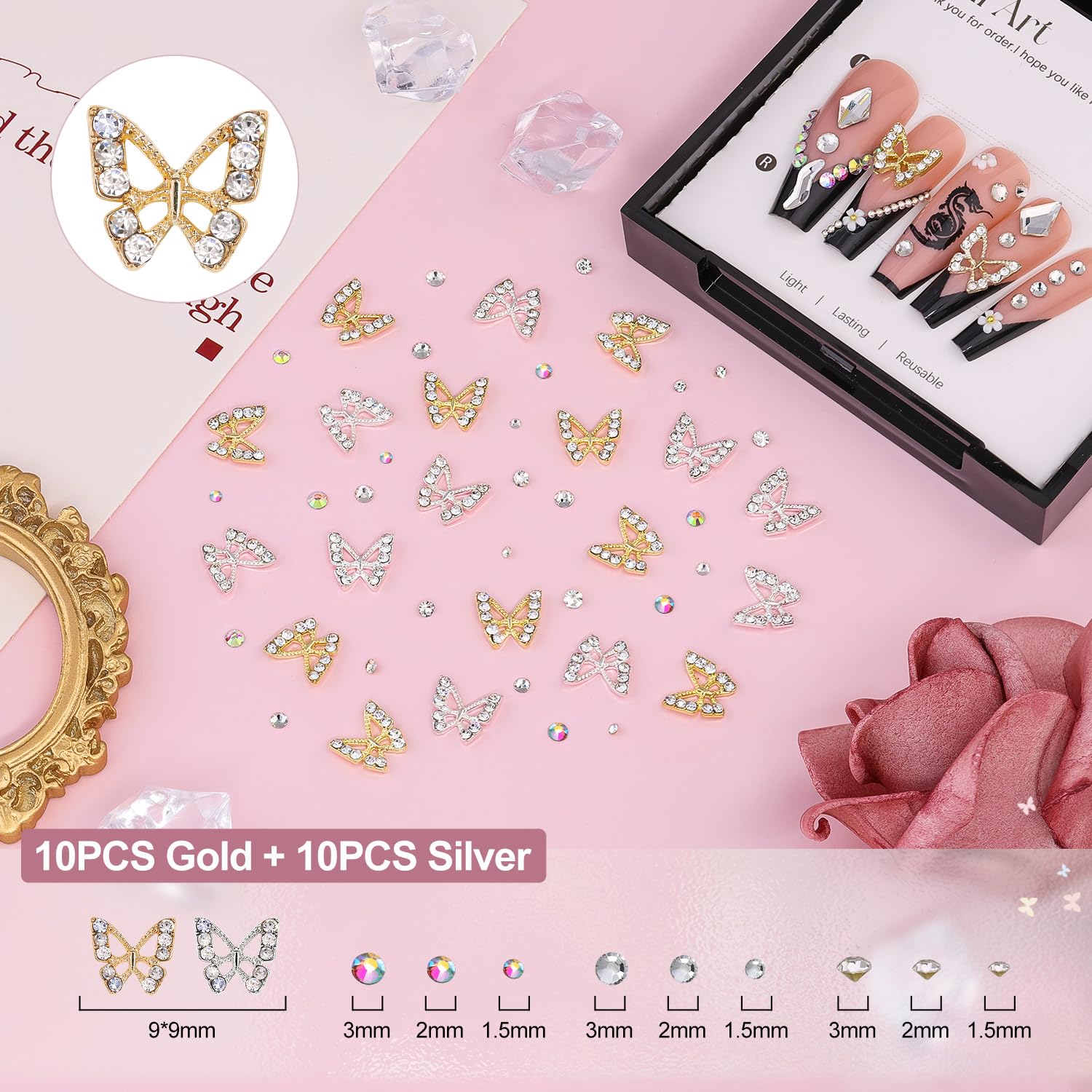 BELLEBOOST 3D flower charms brighten nail designs