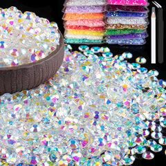 BELLEBOOST 3mm rhinestones on transparent AB flatback for crafts and nails