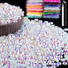 BELLEBOOST 8000pcs 3mm White AB rhinestones flatback close-up for DIY embellishment