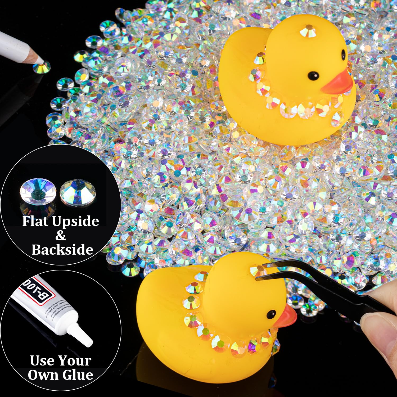 Sparkling accents for shoes, tumblers, phones, and accessories.