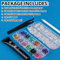 BELLEBOOST flat-back rhinestones in mixed colors for versatile nail art