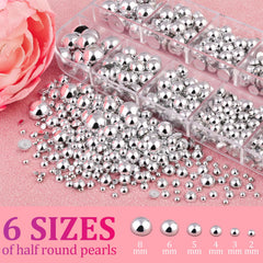 BELLEBOOST gold flat-back pearls in a labeled box for vibrant accents on nails and crafts.