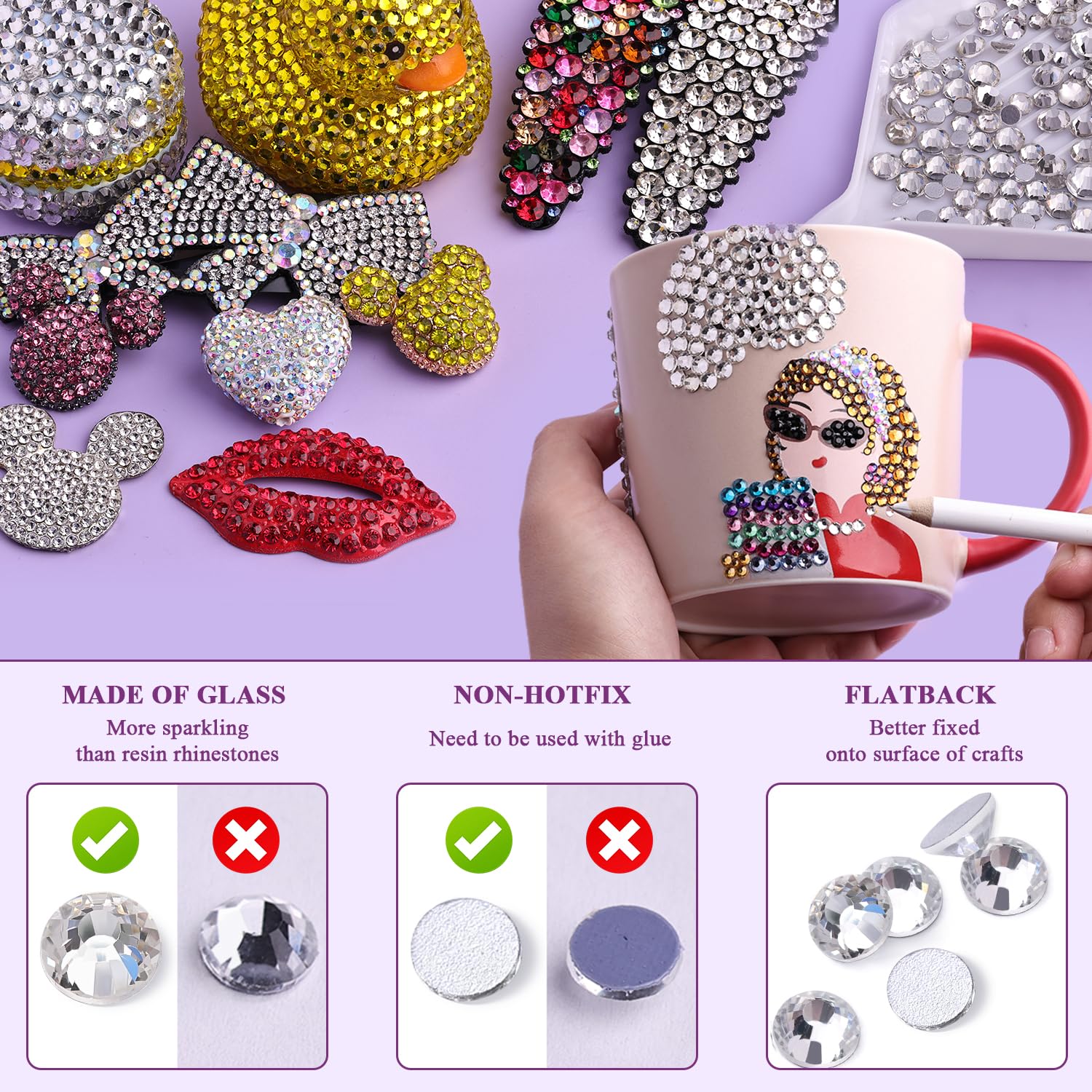 BELLEBOOST glass rhinestones enhance shoes and clothing with sparkle