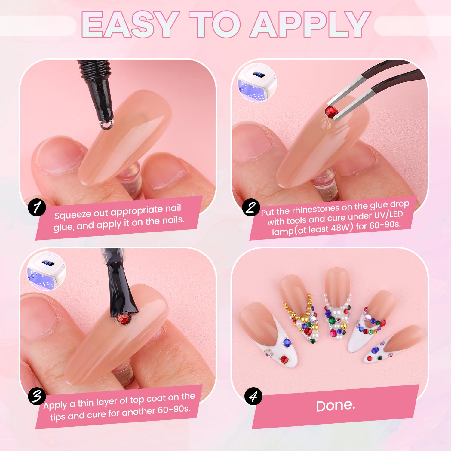 BELLEBOOST rhinestones support easy, precise design for unique acrylic tips