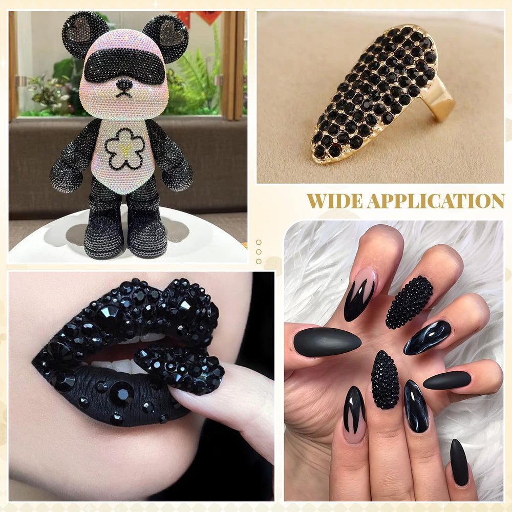 BELLEBOOST phone case adorned with jet black glass rhinestones