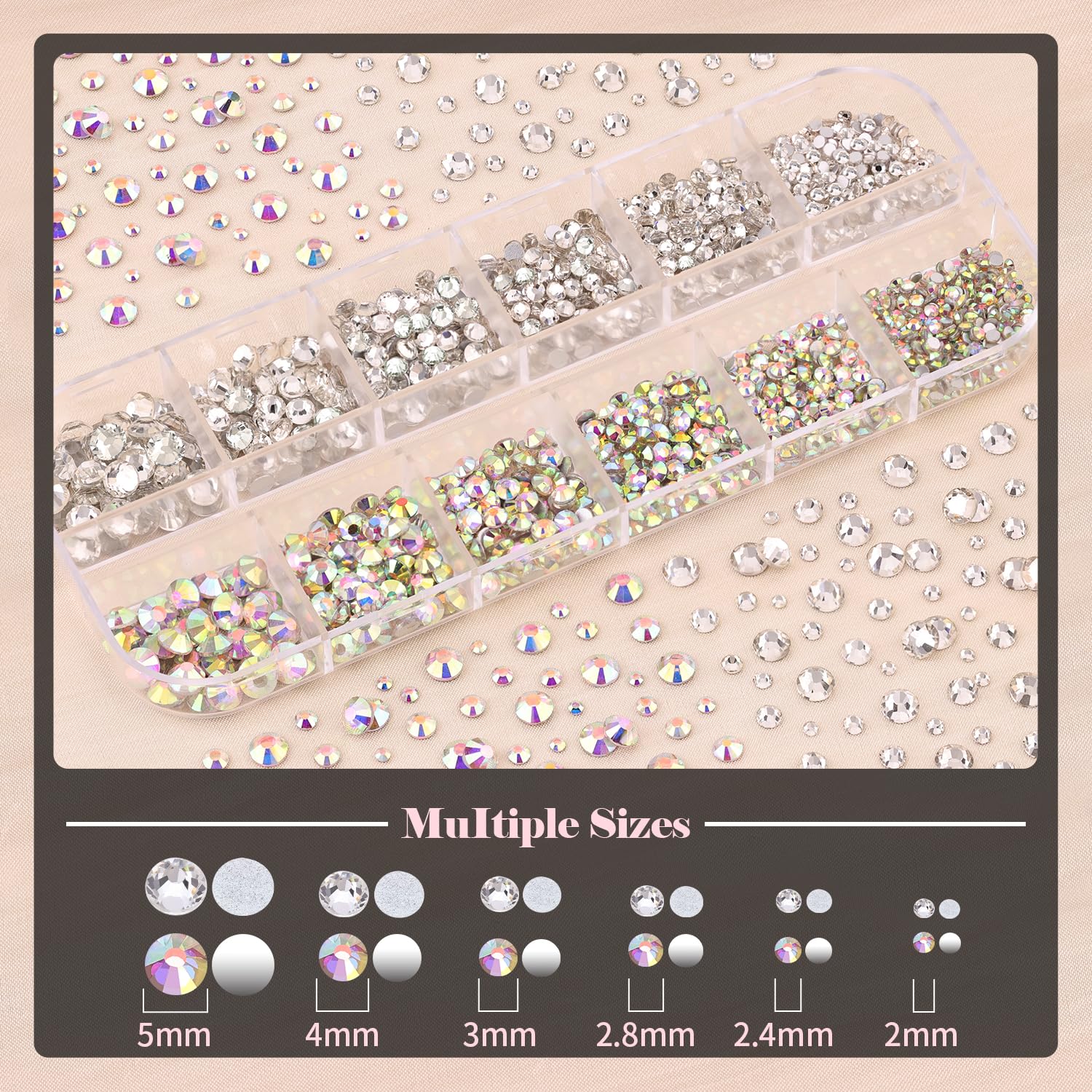 BELLEBOOST mixed-color rhinestones for versatile nail art designs.