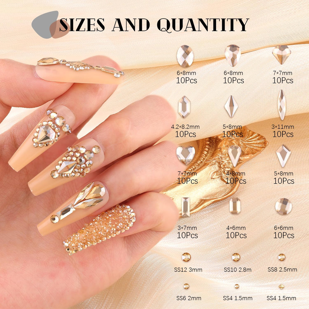 BELLEBOOST 1.5-3mm round beads provide precise sparkle on nails.