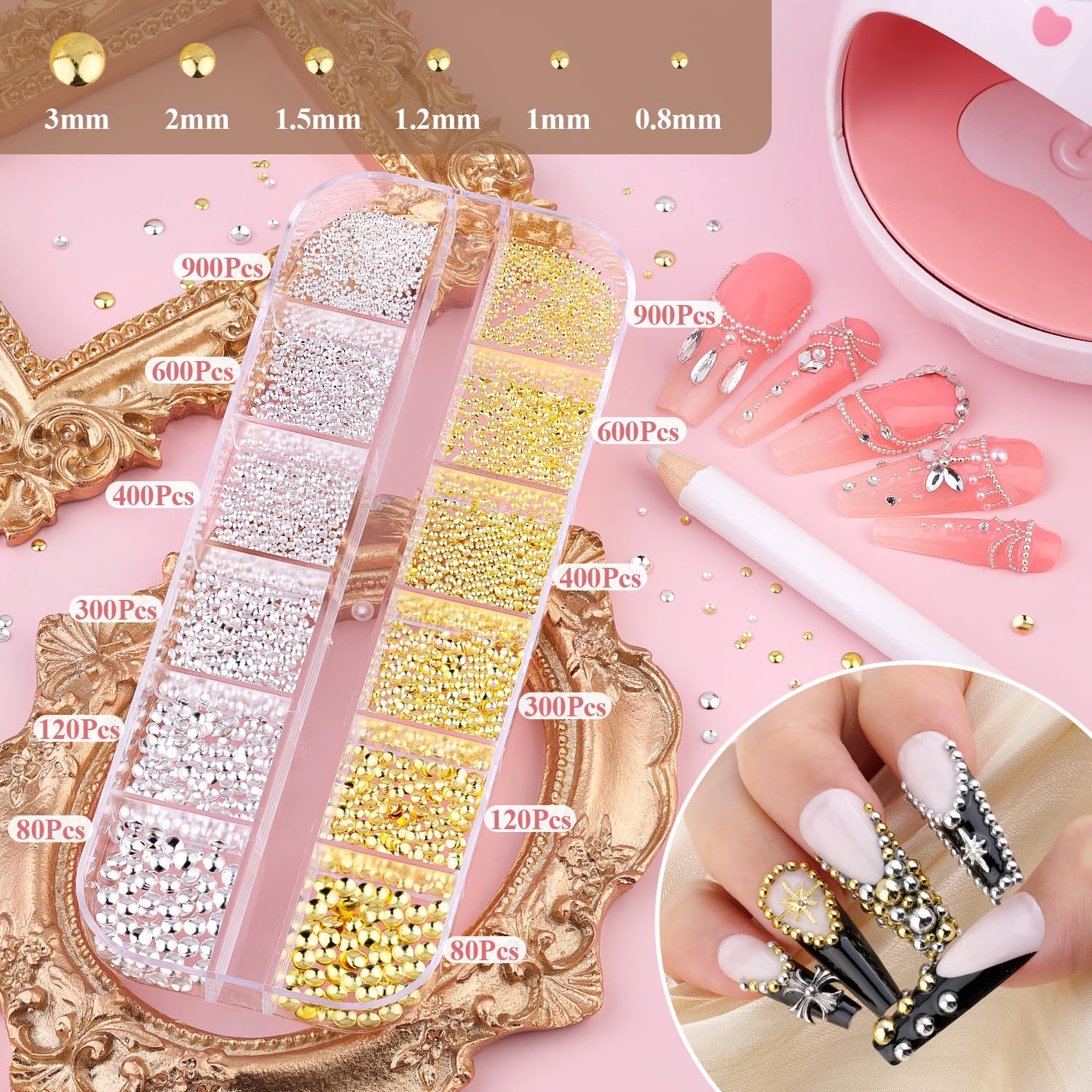 BELLEBOOST tweezers and pickup pencil enable precise charm placement.