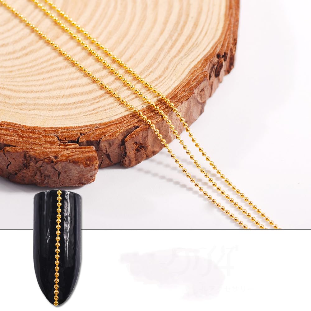 Bellecrey 3D rhinestone decorations with steel ball chain add sparkle to nail art.