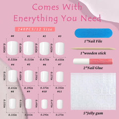 Bellelfin glossy white nails ready to apply for quick at-home DIY manicure