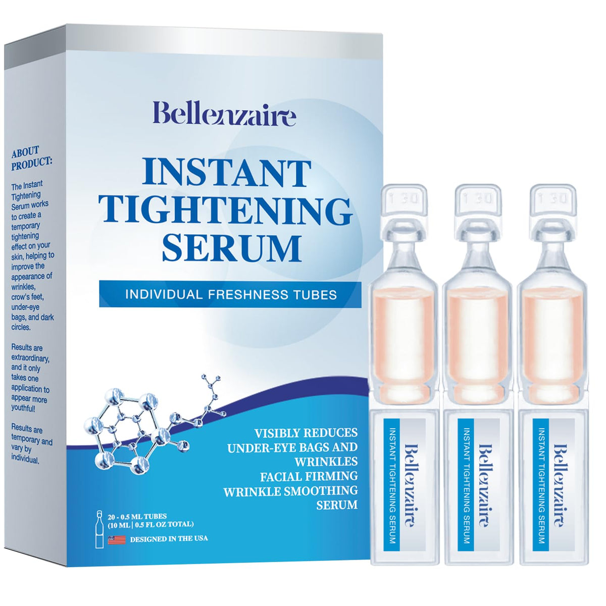 Bellenzaire Sérum Yeux – effet raffermissant immédiat autour des yeux, flacon pratique.