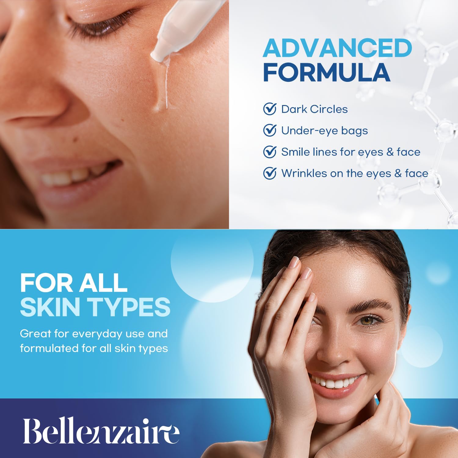 Bellenzaire Sérum Yeux – texture légère et absorption rapide.