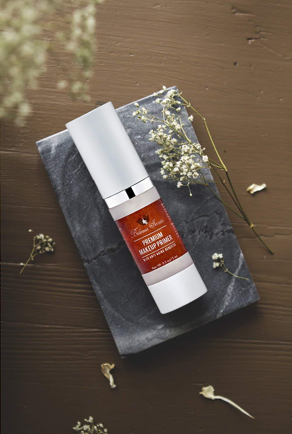 Bellezza Secreto waterproof base helps makeup last through the day.