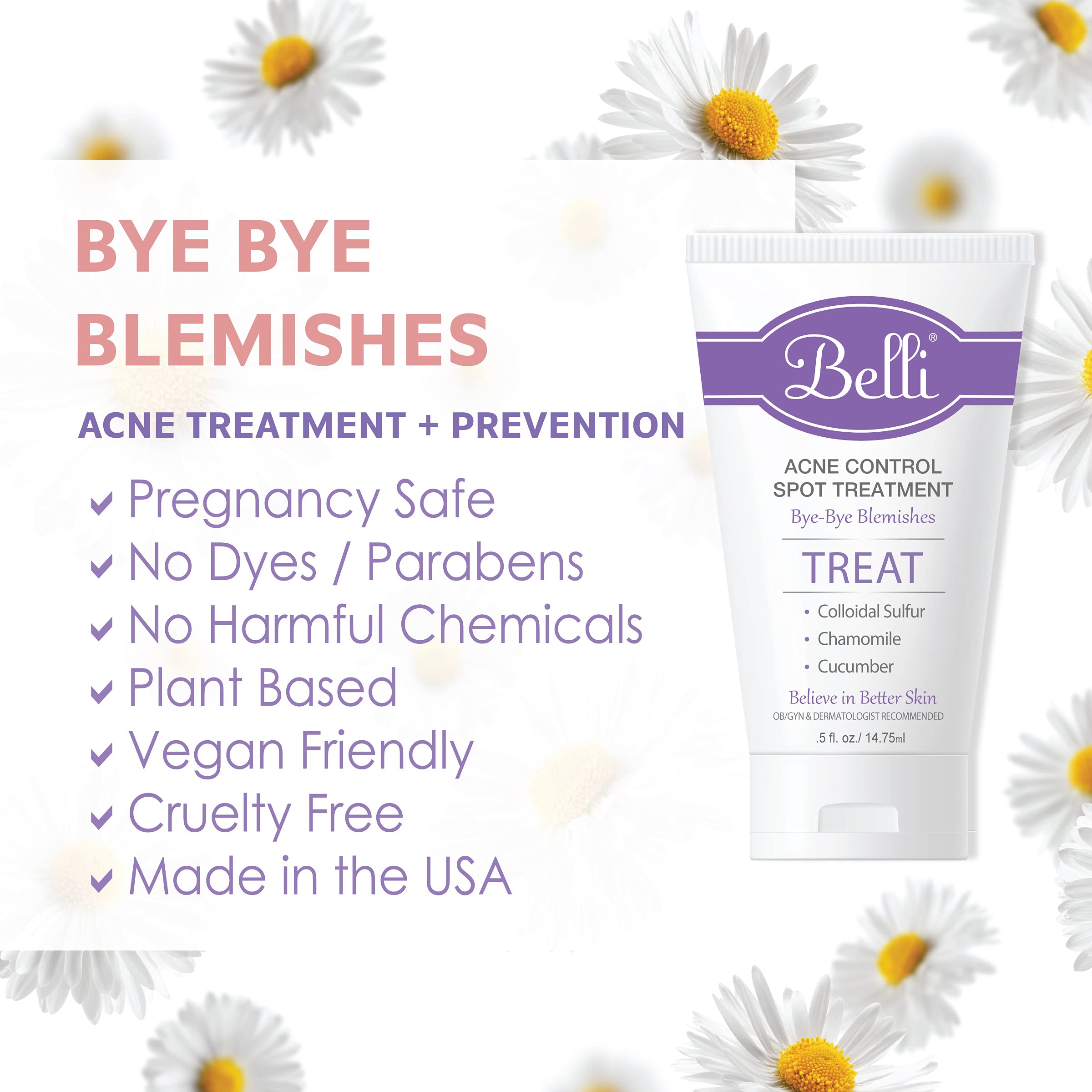 Belli Acne Control Spot Treatment applied to the face for clear skin.