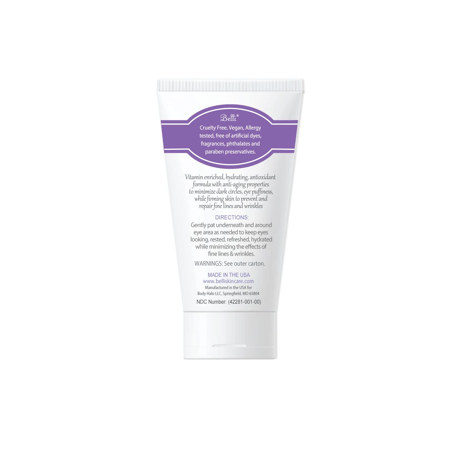 Belli Eye Cream targets dark circles and puffiness with a soothing feel.