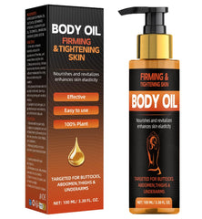 Bellisinno Body Firming Oil bottle close-up for firming and hydration.