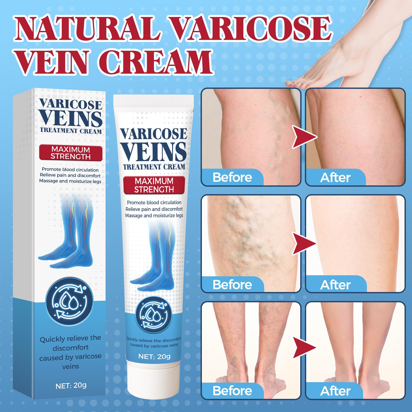 Bellisinno cooling sensation on leg after application.