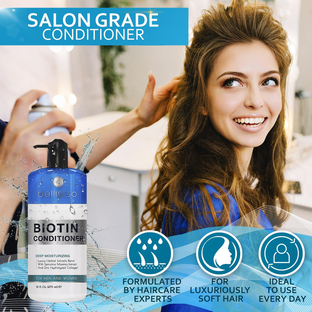 Shiny, thicker-looking strands after Bellisso Biotin Conditioner use.