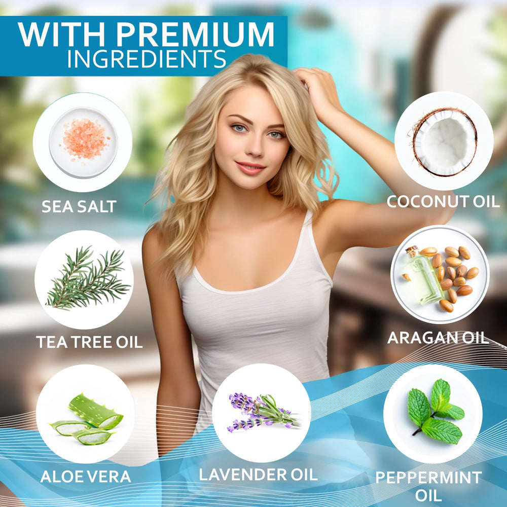 Bellisso Biotin Scalp Scrub bottle with easy application pump.