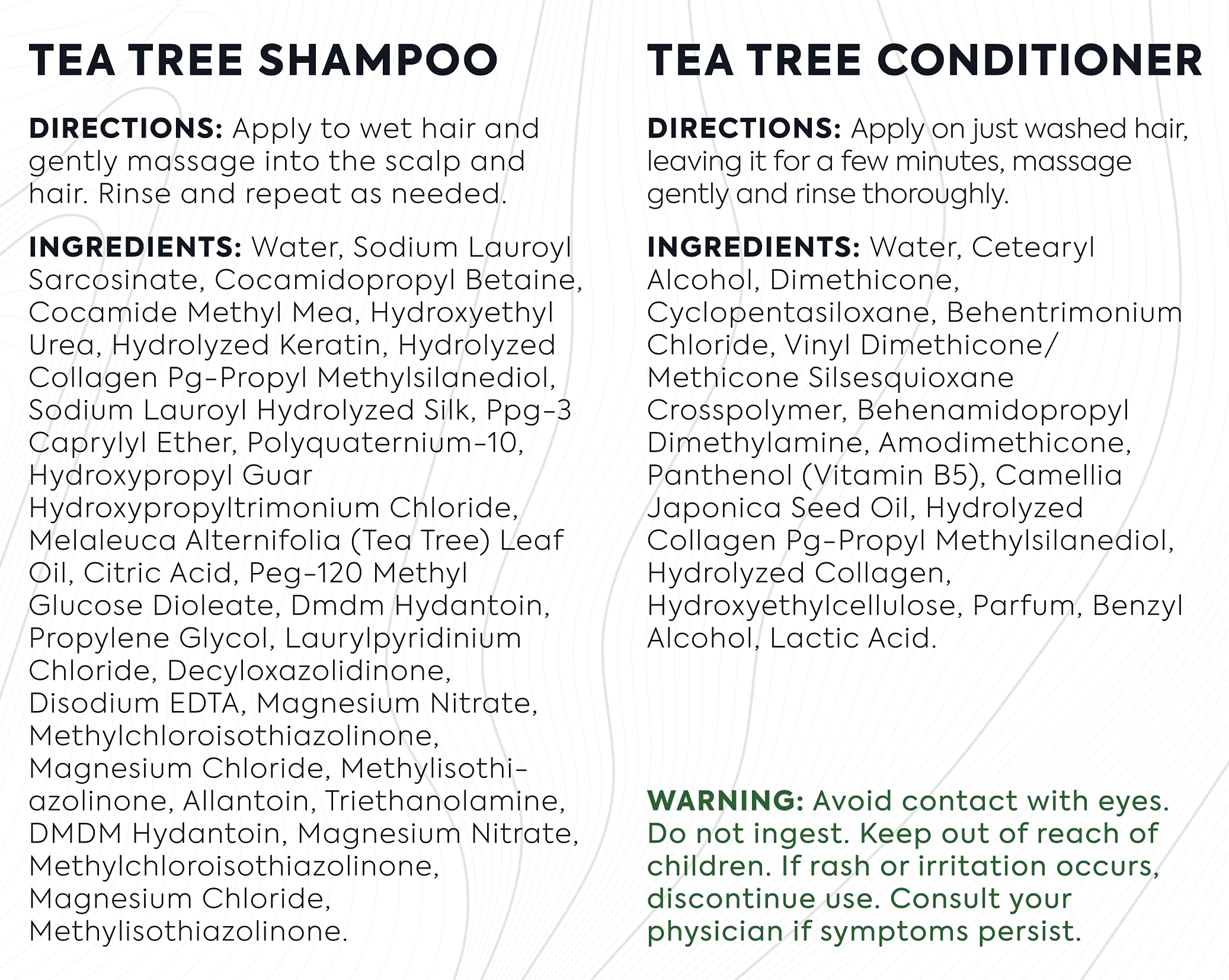 Bellisso Tea Tree Oil bottle beside conditioner signals natural Australian care.