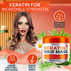 Bellisso Keratin Mask being applied to hair to reduce frizz and improve smoothness