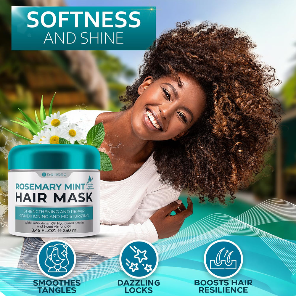 Bellisso Rosemary Mint Hair Mask as a damage repair treatment