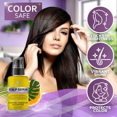 Bellisso scalp serum safe for color-treated hair and gentle on color.