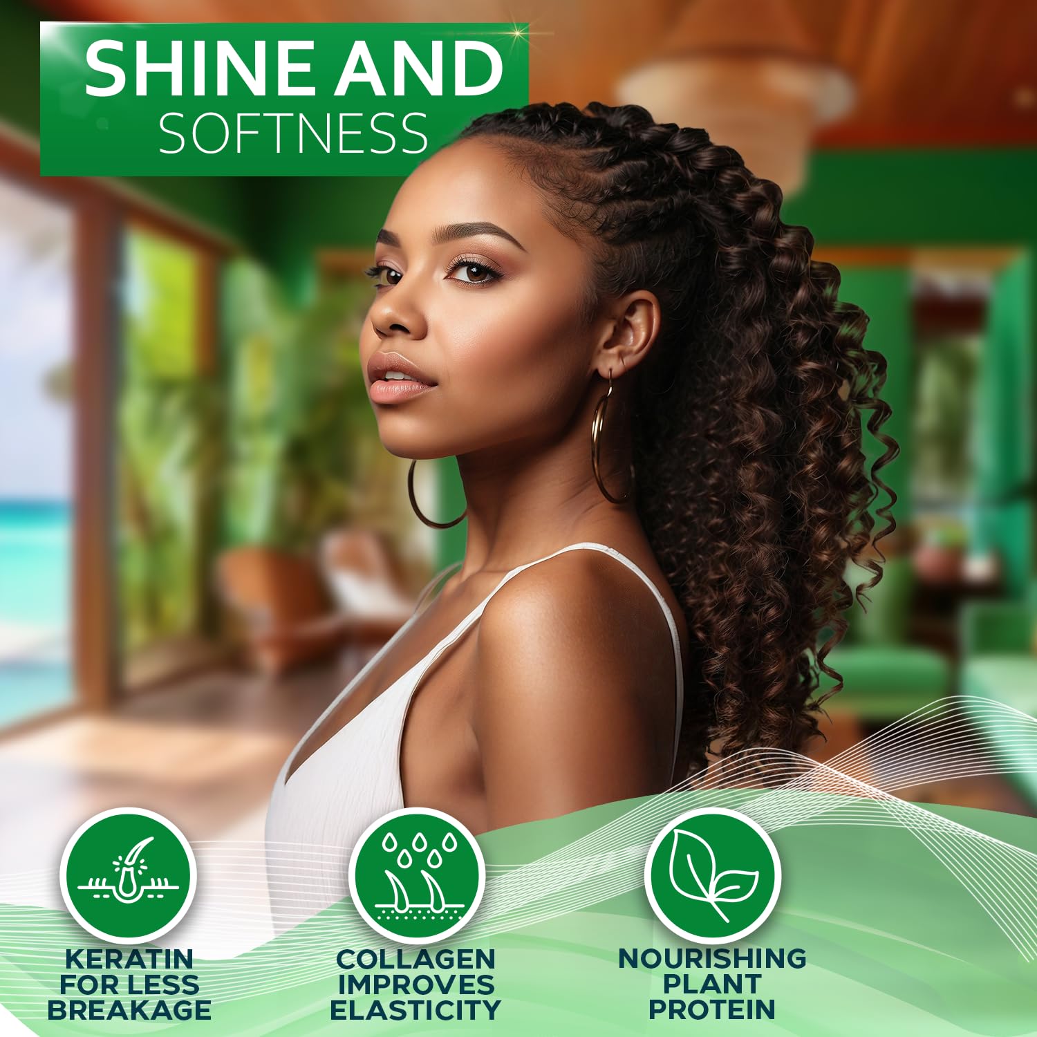 Hair looks shinier and healthier after using Bellisso Tea Tree Hair Mask