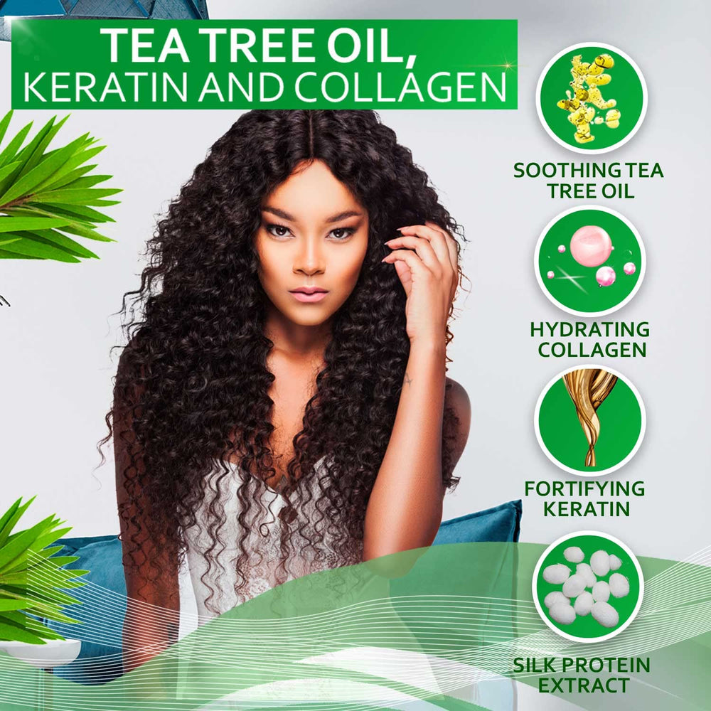 Bellisso Tea Tree Shampoo ingredients preview featuring tea tree oil for soothing scalp care.
