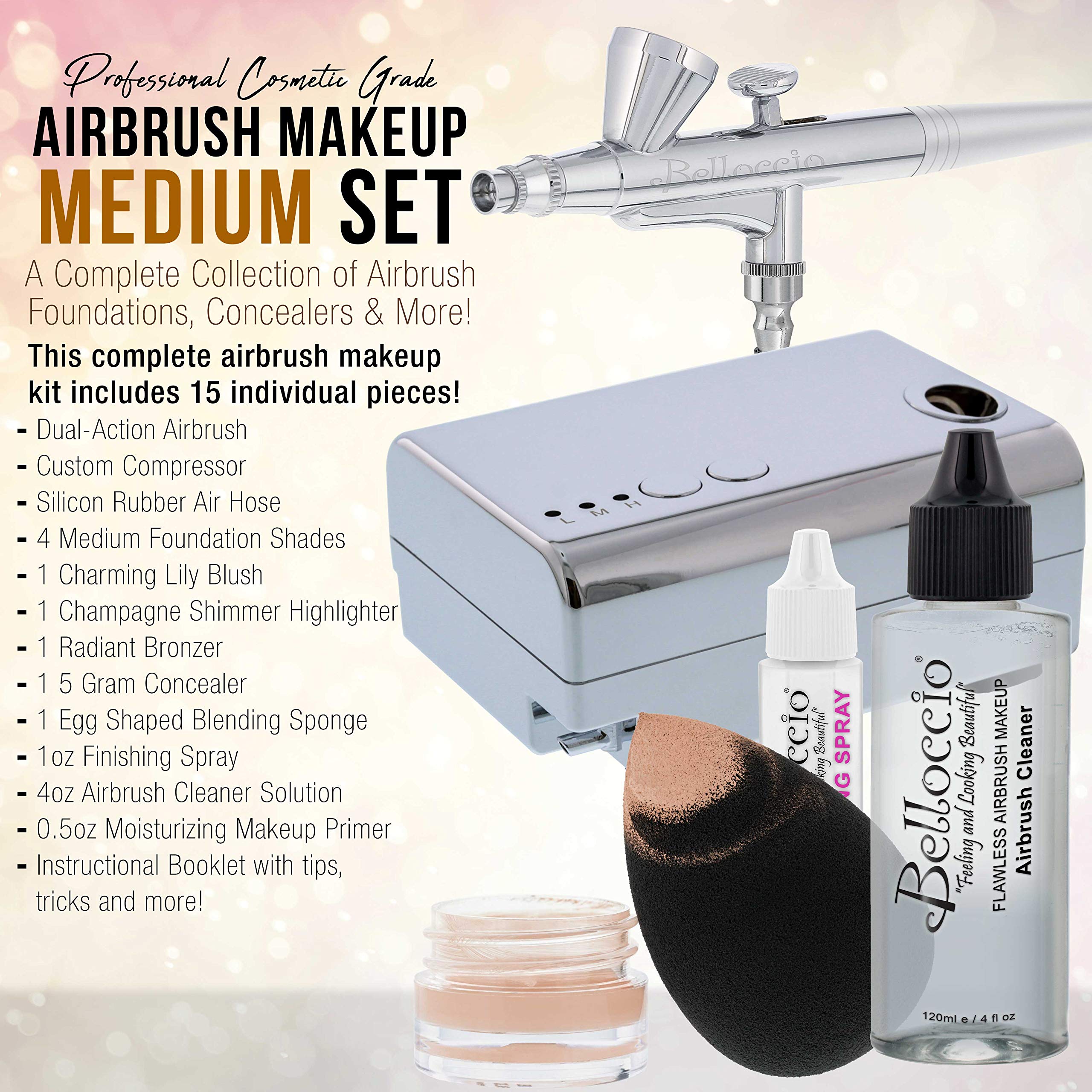 Belloccio airbrush foundation shades four-pack for perfect color match