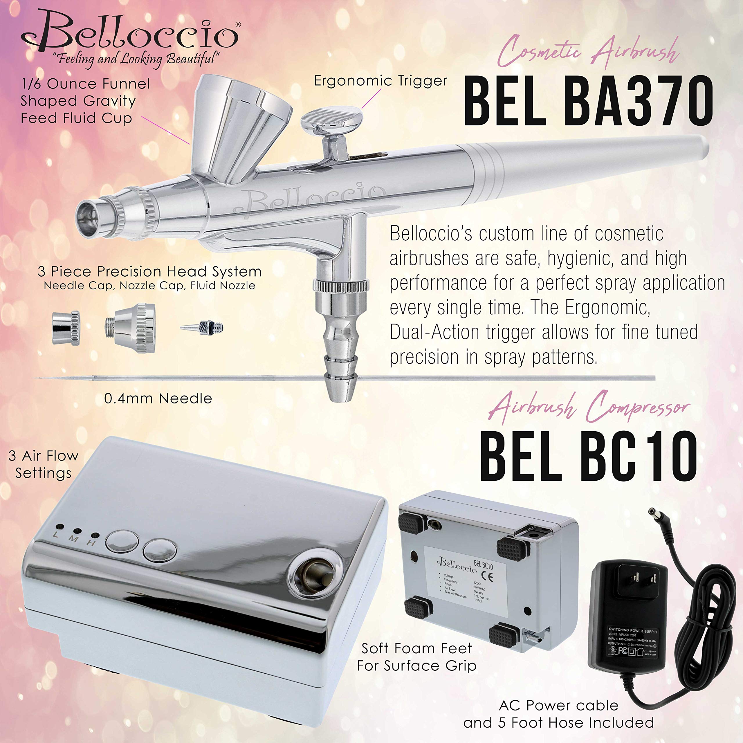 Belloccio blush bronzer and highlighter kit for contour and glow