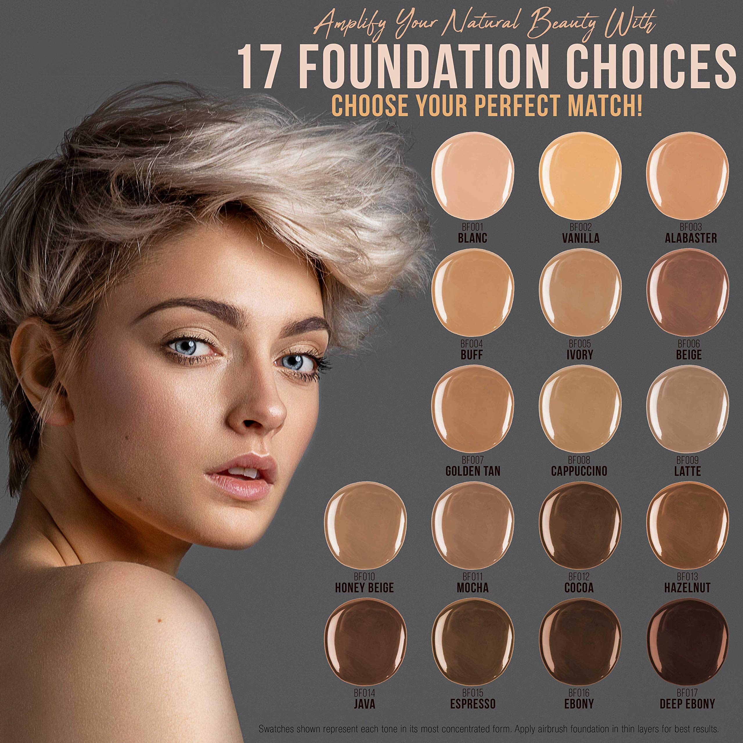 Belloccio foundation shade 03 half-ounce bottle suits deep tones with balanced coverage.