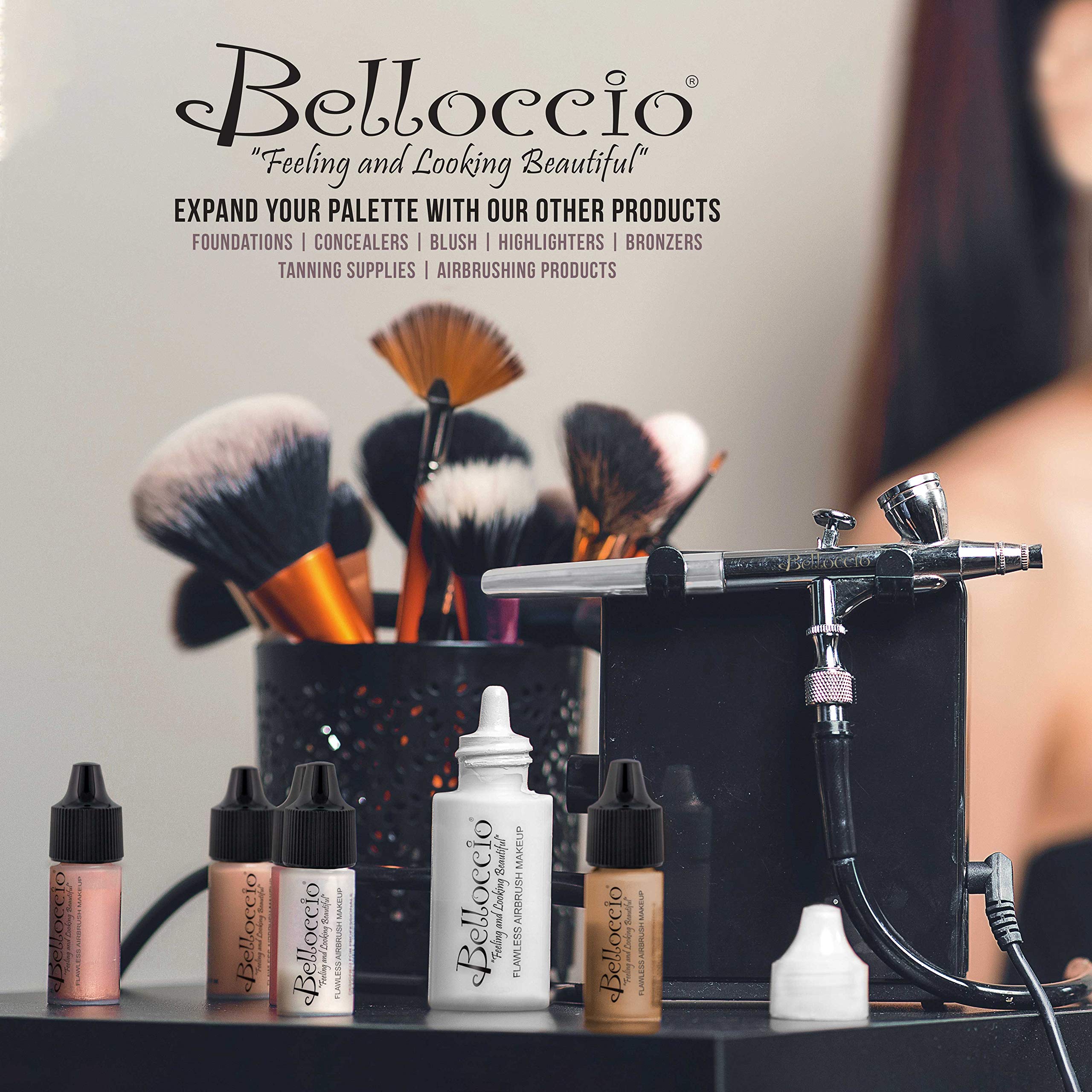 Belloccio swatches of light-tone shades for natural matching and undertone variety.