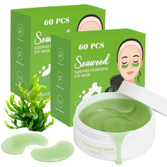 Belluxe Seaweed Eye Mask pack shot highlighting 60 pairs for hydrating under-eye care.