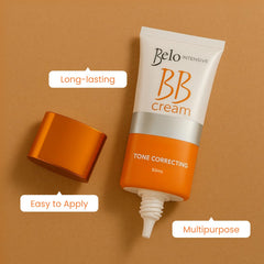 BB Cream spread on face delivers even coverage and matte finish.