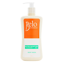 Belo Essentials Intensive Body Wash bottle front highlighting hydration-friendly formula
