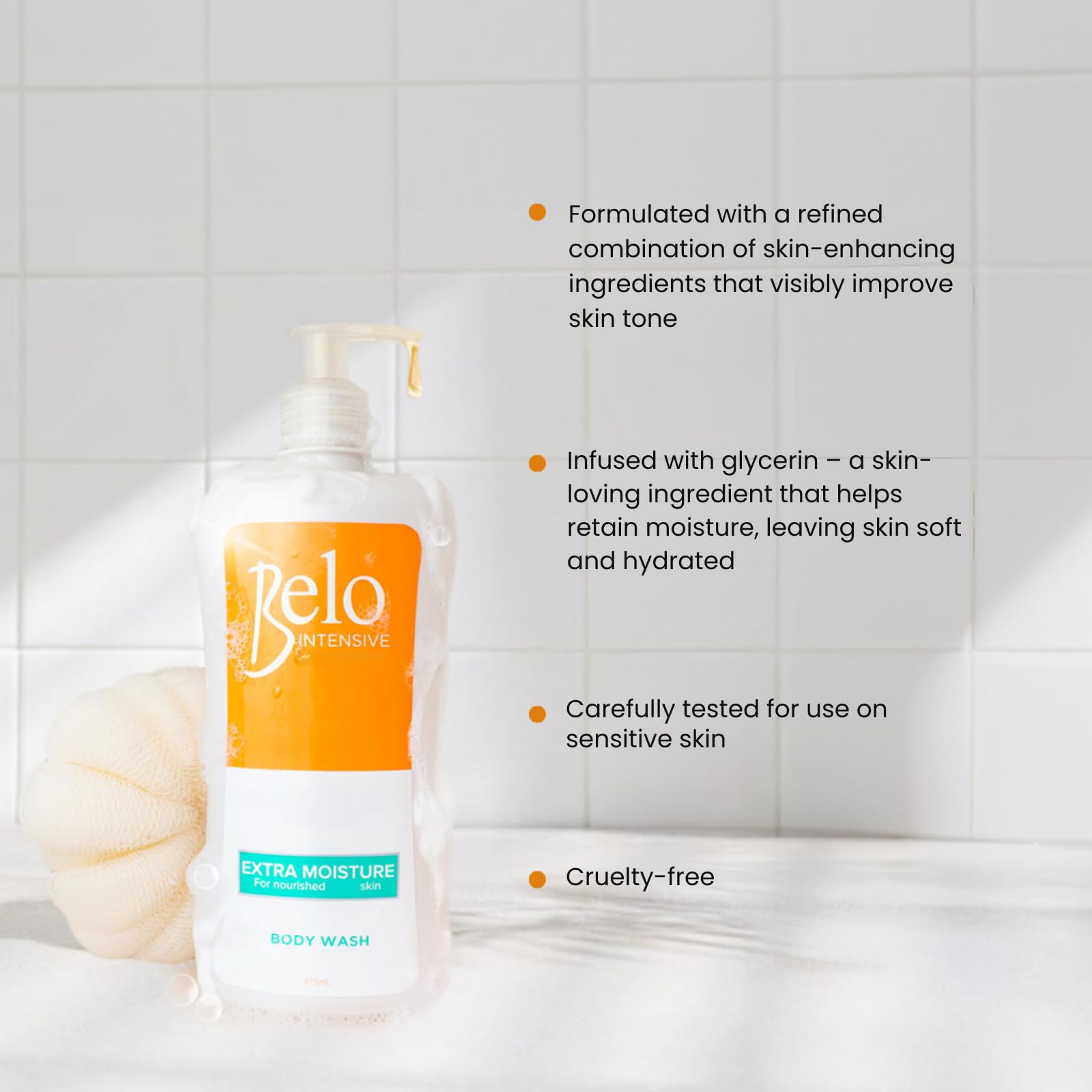 Packaging in bathroom scene complements skincare setup