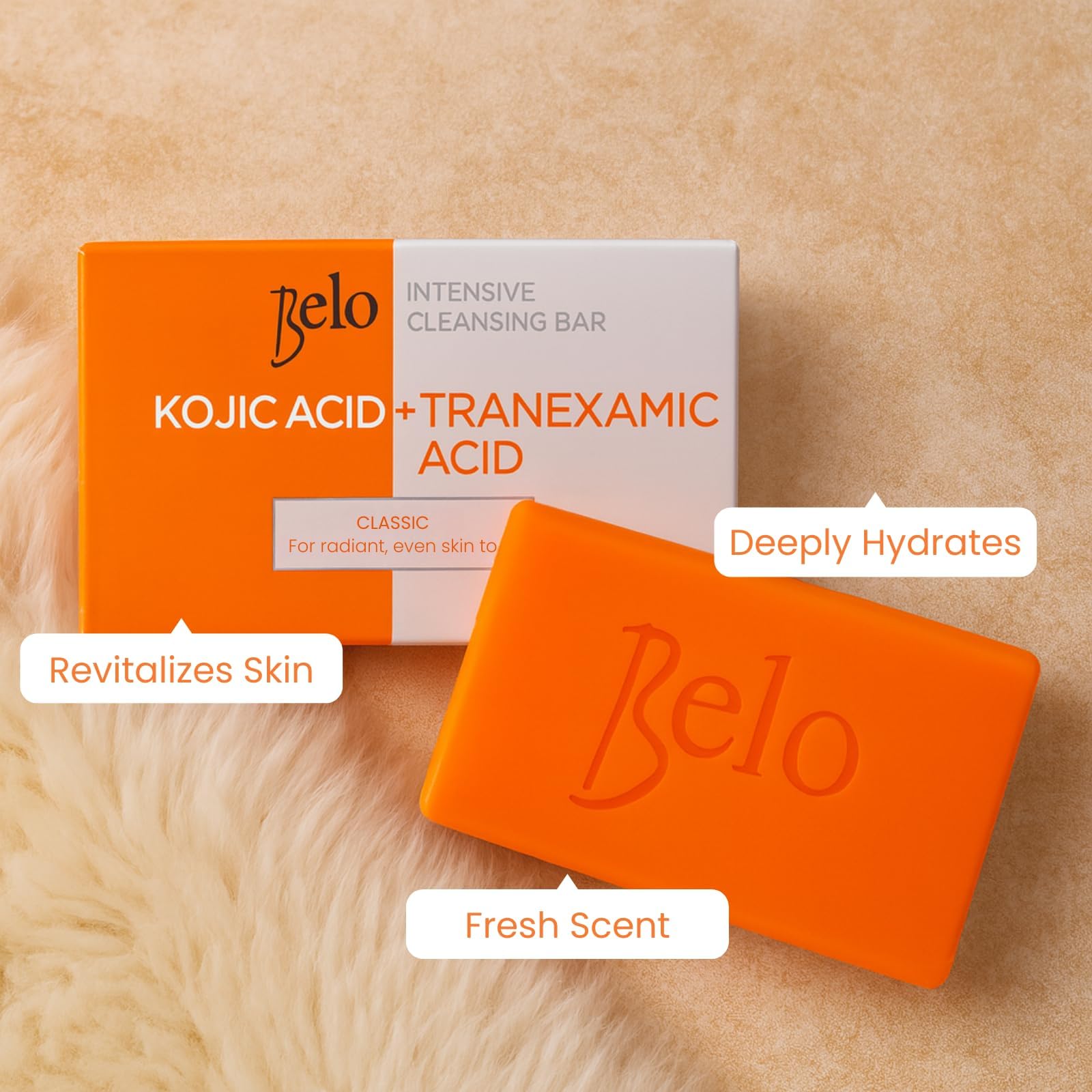 Belo Essentials cleansing bar lather forms a gentle cleanse and hydration.