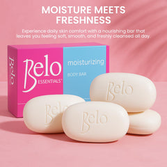 Belo Essentials four-pack packaging highlights value and convenience.