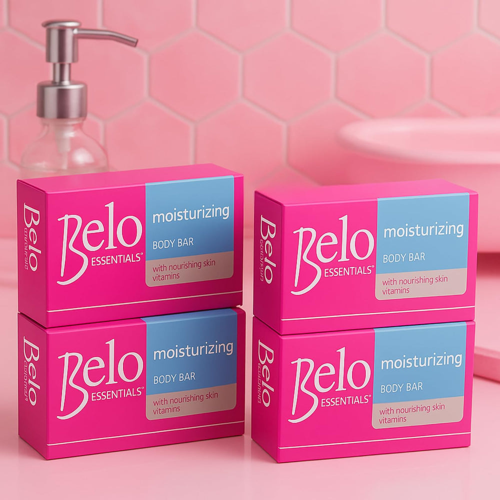 Belo Essentials four bars usage demo showing step-by-step bath routine.