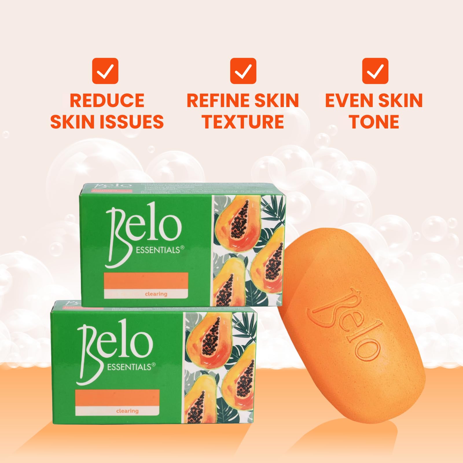 Sulfate-free vegan label on Belo Essentials soap bar