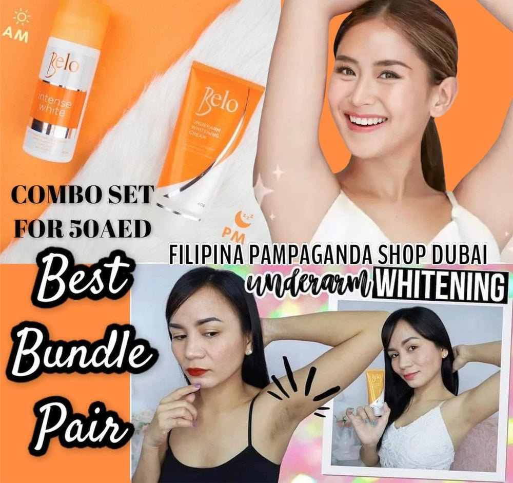 Belo Underarm Cream Orange Variant application on skin ensuring even coverage.