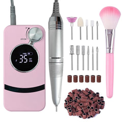 Belovedone electric nail drill with 35000RPM pink finish for acrylic removal.
