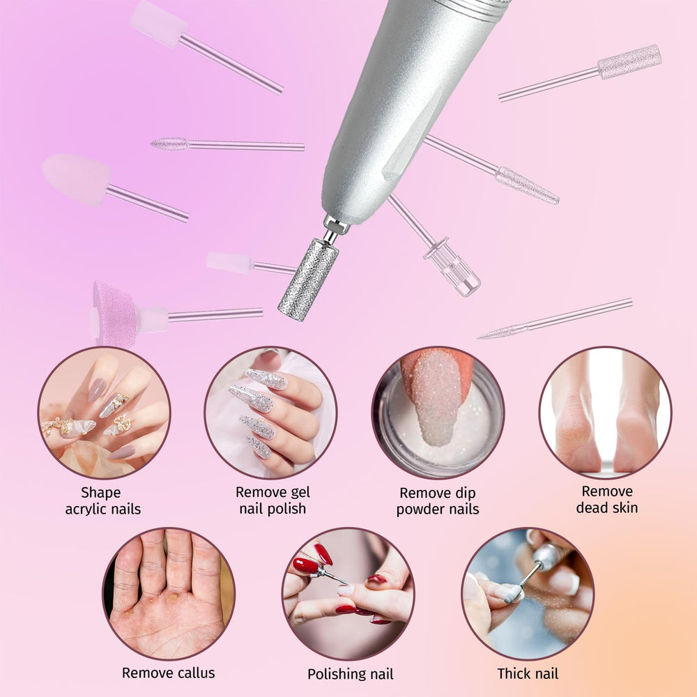 Belovedone six-piece drill bit kit ready for polishing and cuticle work