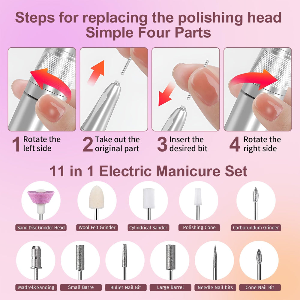 Belovedone retractable cord nail drill for easy cleaning and setup