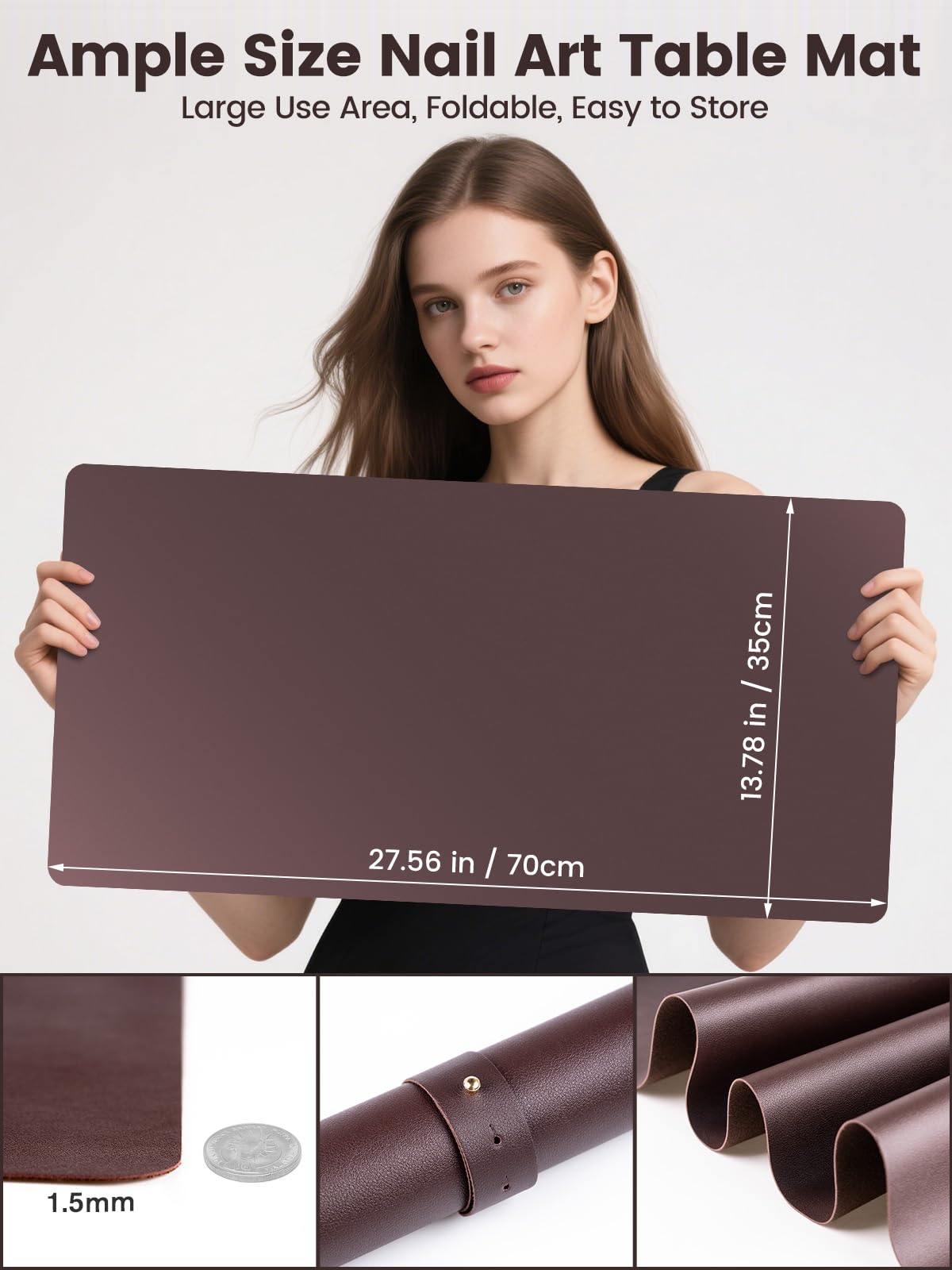 Multi-purpose use as desk mat, craft pad, or vanity surface.