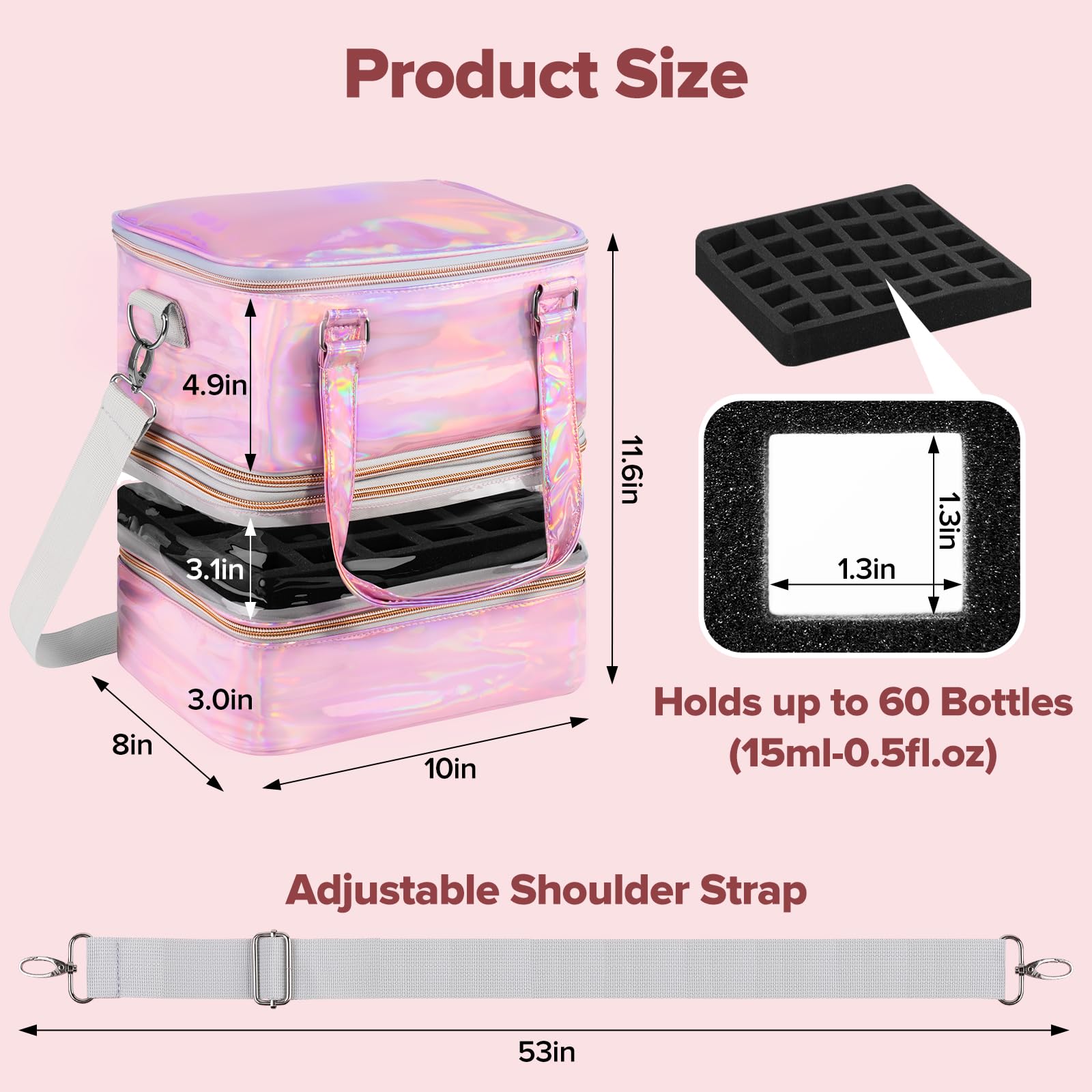 Beloving removable foam inserts keep tools neatly organized.