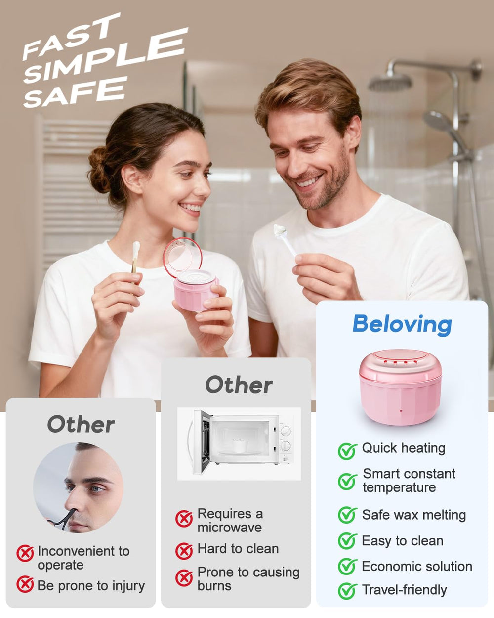 Beloving silicone wax pot for safe, easy melting during waxing sessions