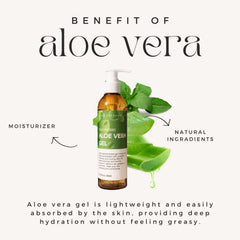 Benatu Aloe Vera Gel on skin application demonstrates soothing hydration for sun exposure.