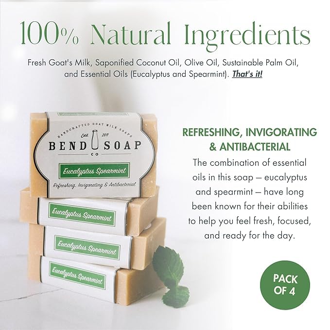 Bend Soap Company goat milk soap bar lathering for gentle cleansing.